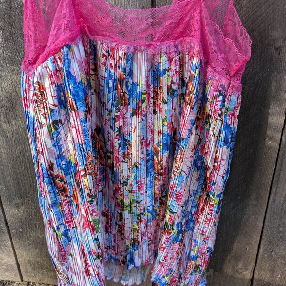 Victoria's Secret X Mary Katrantzou Satin & Lace Pleated Babydoll Large - Picture 6 of 7